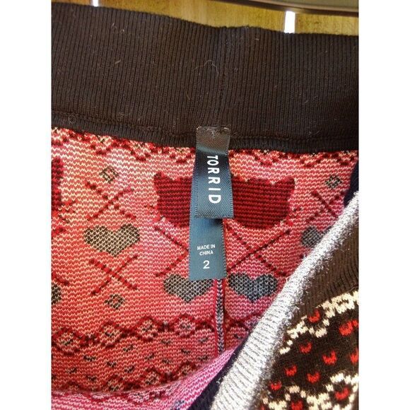 Torrid Winter Knit Leggings Cats & Hearts Women's 2 (2X 18/20) #10438551 - Picture 6 of 7